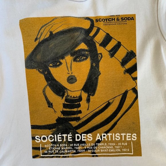 Scotch & Soda Societe Des Artistes Graphic Boxy Tee - Picture 4 of 4